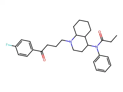 4-((N-Phenyl-N-propionyl)amino)-1-(3-(4-fluorobenzoyl)propyl)-trans-decahydroquinoline structure