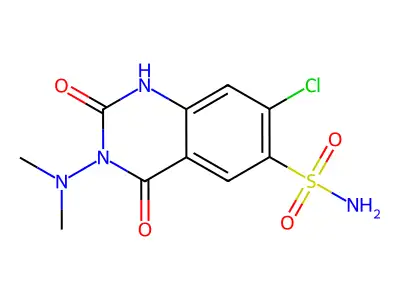 6-Quinazolinesulfonamide, 1,2,3,4-tetrahydro-7-chloro-3-(dimethylamino)-2,4-dioxo- structure