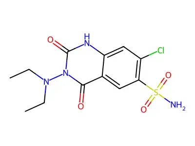 6-Quinazolinesulfonamide, 1,2,3,4-tetrahydro-7-chloro-3-(diethylamino)-2,4-dioxo- structure