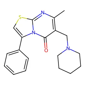 7-methyl-3-phenyl-6-(piperidin-1-ylmethyl)-[1,3]thiazolo[3,2 structure