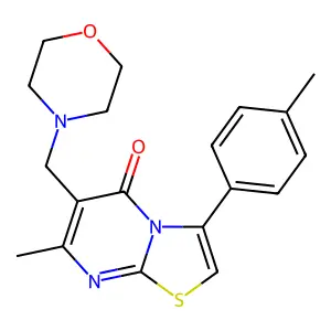 7-methyl-3-(4-methylphenyl)-6-(morpholin-4-ylmethyl)-[1,3]thiazolo[3,2-a]pyrimidin-5-one structure