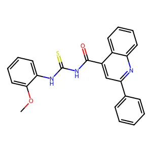 N-[(2-methoxyphenyl)carbamothioyl]-2-phenylquinoline-4-carboxamide structure