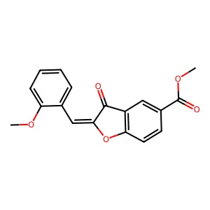 (Z)-methyl 2-(2-methoxybenzylidene)-3-oxo-2,3-dihydrobenzofuran-5-carboxylate structure