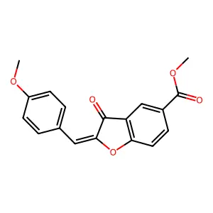 (E)-methyl 2-(4-methoxybenzylidene)-3-oxo-2,3-dihydrobenzofuran-5-carboxylate structure
