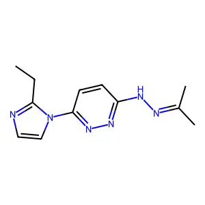 Acetone, 2-(6-(2-ethyl-1-imidazolyl)-3-pyridazinyl)hydrazone structure