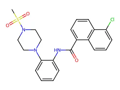 5-chloro-N-{2-[4-(methylsulfonyl)-1-piperazinyl]phenyl}-1-naphthamide structure