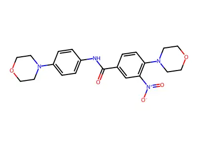 4-morpholin-4-yl-N-(4-morpholin-4-ylphenyl)-3-nitrobenzamide structure