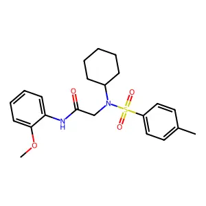 2-[cyclohexyl-(4-methylphenyl)sulfonylamino]-N-(2-methoxyphenyl)acetamide structure