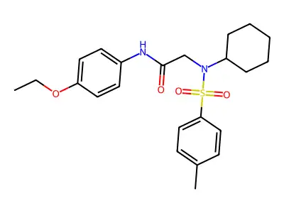 2-[cyclohexyl-(4-methylphenyl)sulfonylamino]-N-(4-ethoxyphenyl)acetamide structure