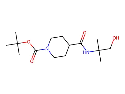 Tert-butyl 4-[(1-hydroxy-2-methylpropan-2-yl)carbamoyl]piperidine-1-carboxylate structure