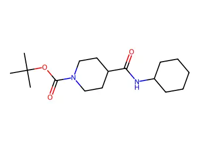 N-Cyclohexyl 1-boc-piperidine-4-carboxamide structure