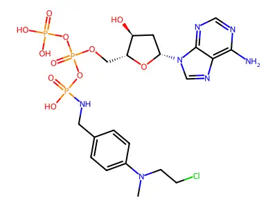 4-(N-2-chloroethyl-N-methylamino)benzyl-gamma-amide dATP structure