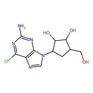 Carbocyclic-6-chloro ara-guanosine structure