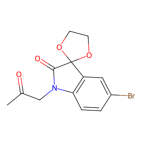 5'-Bromo-1'-(2-oxopropyl)spiro[[1,3]dioxolane-2,3'-indolin]-2'-one structure