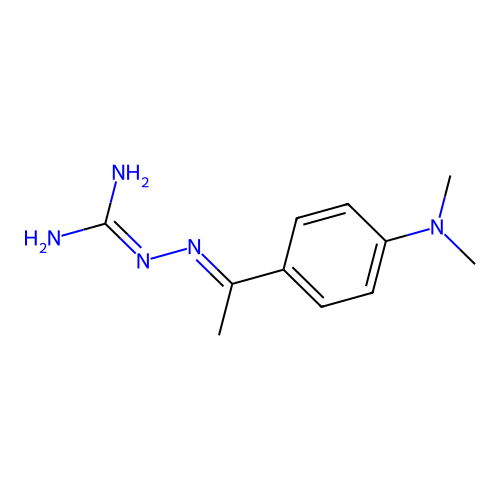 2-[(E)-1-[4-(dimethylamino)phenyl]ethylideneamino]guanidine structure