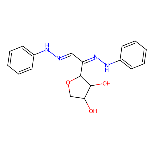 2-[N-anilino-C-[(phenylhydrazinylidene)methyl]carbonimidoyl]oxolane-3,4-diol structure