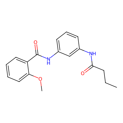 N-[3-(butanoylamino)phenyl]-2-methoxybenzamide structure