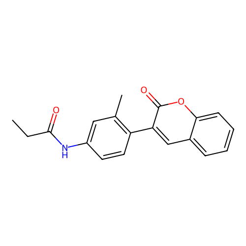 N-[3-methyl-4-(2-oxo-2H-chromen-3-yl)phenyl]propanamide structure