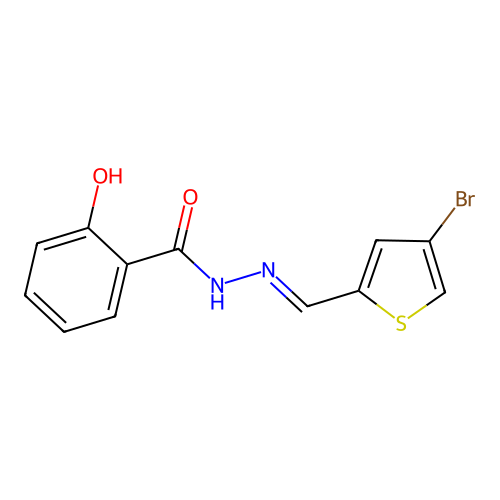 (E)-N'-((4-bromothiophen-2-yl)methylene)-2-hydroxybenzohydrazide structure