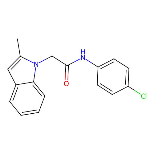 N-(4-chlorophenyl)-2-(2-methyl-1H-indol-1-yl)acetamide structure