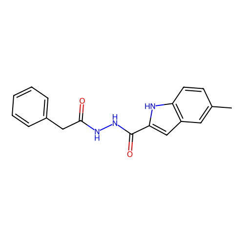 5-methyl-N'-(phenylacetyl)-1H-indole-2-carbohydrazide structure