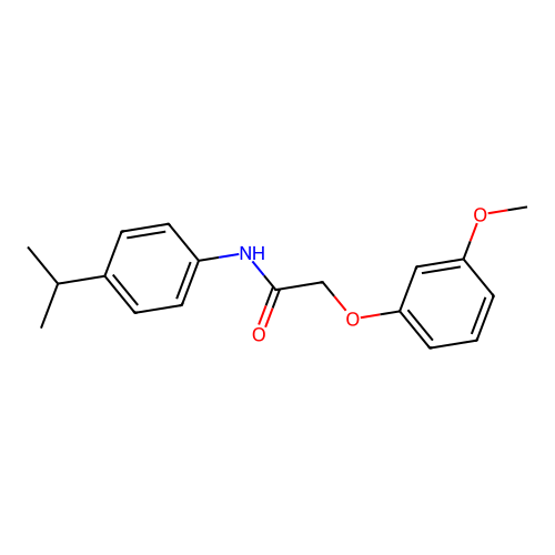 2-(3-methoxyphenoxy)-N-[4-(propan-2-yl)phenyl]acetamide structure