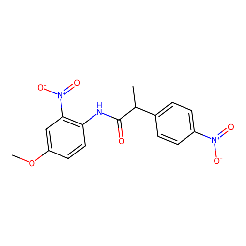 N-(4-methoxy-2-nitrophenyl)-2-(4-nitrophenyl)propanamide structure