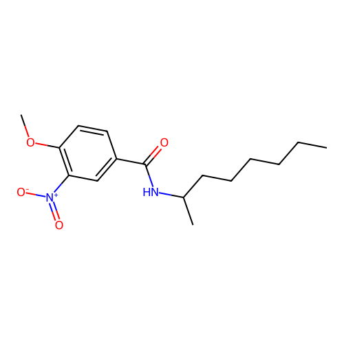 4-methoxy-3-nitro-N-(octan-2-yl)benzamide structure