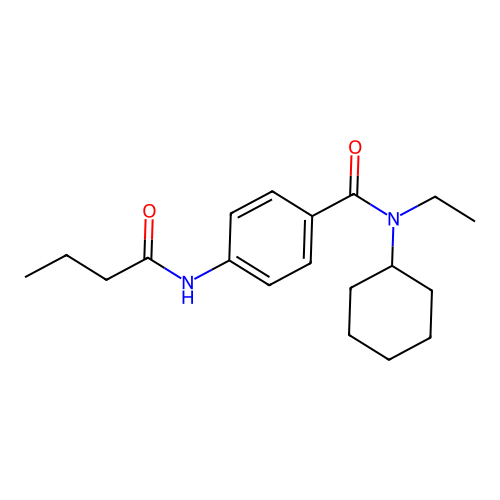 4-(butanoylamino)-N-cyclohexyl-N-ethylbenzamide structure