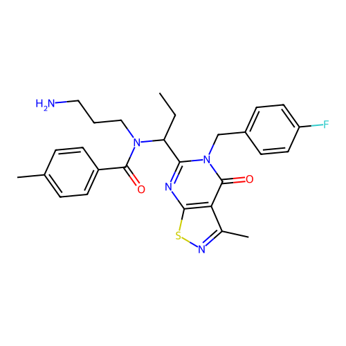 N-(3-Aminopropyl)-N-[1-[5-[(4-fluorophenyl)methyl]-4,5-dihydro-3-methyl-4-oxoisothiazolo[5,4-d]pyrimidin-6-yl]propyl]-4-methylbenzamide structure