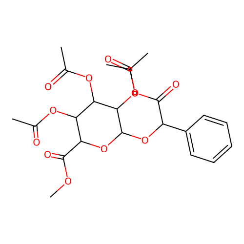 2-Ethoxy-2-oxo-1-phenylethyl methyl 2,3,4-tri-o-acetylhexopyranosiduronate structure