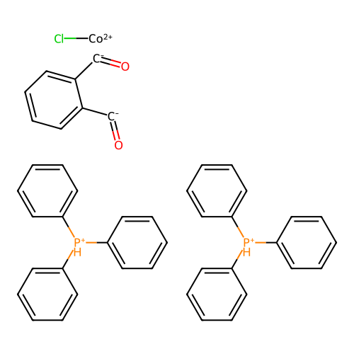 Chlorocobalt(2+);[2-(oxomethyl)phenyl]methanone;bis(triphenylphosphanium) structure