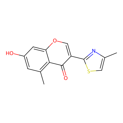 3-(4-Methyl-2-thiazolyl)-5-methyl-7-hydroxychromone structure