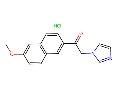 Ethanone, 2-(1H-imidazol-1-yl)-1-(6-methoxy-2-naphthalenyl)-, monohydrochloride structure
