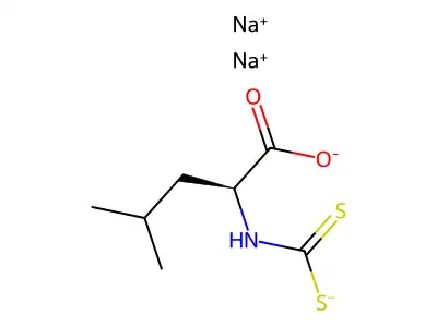 leucine, n-(dithiocarboxy)-, l-, disodium salt structure