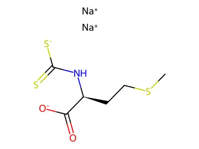 methionine, n-(dithiocarboxy)-, l-, disodium salt structure
