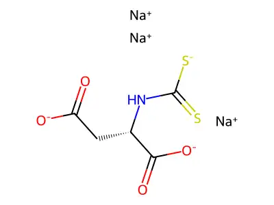 aspartic acid, n-(dithiocarboxy)-, l-, trisodium salt structure