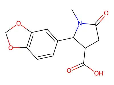 2-(1,3-Benzodioxol-5-YL)-1-methyl-5-oxo-3-pyrrolidinecarboxylic acid structure
