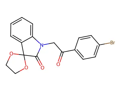 1'-(2-(4-Bromophenyl)-2-oxoethyl)spiro[[1,3]dioxolane-2,3'-indolin]-2'-one structure