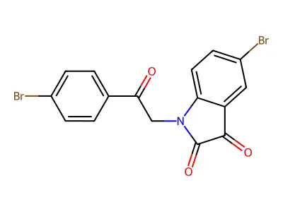 1H-Indole-2,3-dione, 5-bromo-1-[2-(4-bromophenyl)-2-oxoethyl]- structure