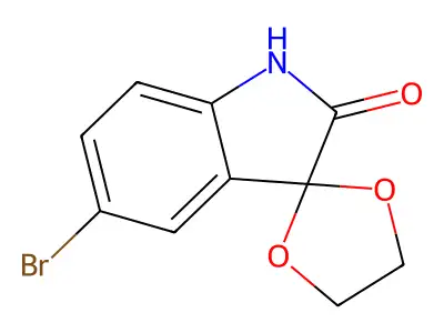 5'-Bromospiro[1,3-dioxolane-2,3'-[3H]indol]-2'(1'H)-one structure