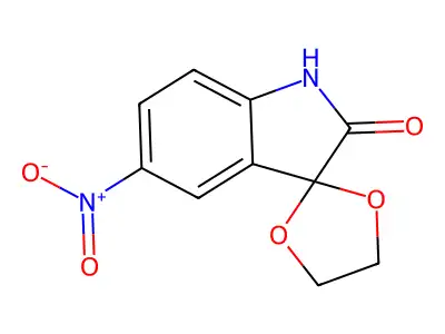5'-Nitro-1',2'-dihydrospiro[1,3-dioxolane-2,3'-indole]-2'-one structure