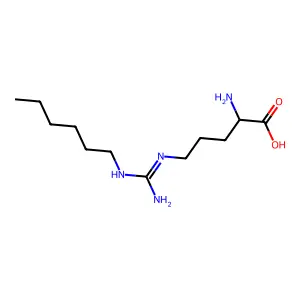 2-Amino-5-[[amino-(hexylamino)methylidene]amino]pentanoic acid structure