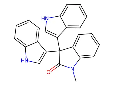 3,3-bis(1H-indol-3-yl)-1-methylindol-2-one structure