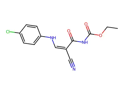 ethyl N-[3-(4-chloroanilino)-2-cyanoacryloyl]carbamate structure