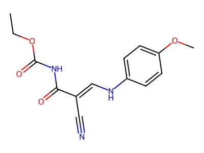 ethyl N-[(E)-2-cyano-3-(4-methoxyanilino)prop-2-enoyl]carbamate structure
