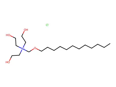 ((Dodecyloxy)methyl)-tris(2-hydroxyethyl)ammonium chloride structure