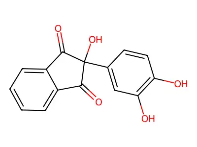 1H-Indene-1,3(2H)-dione, 2-(3,4-dihydroxyphenyl)-2-hydroxy- structure