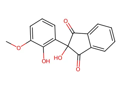1,3-Indandione, 2-hydroxy-2-(2-hydroxy-3-methoxyphenyl)- structure
