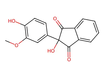 1H-Indene-1,3(2H)-dione, 2-hydroxy-2-(4-hydroxy-3-methoxyphenyl)- structure